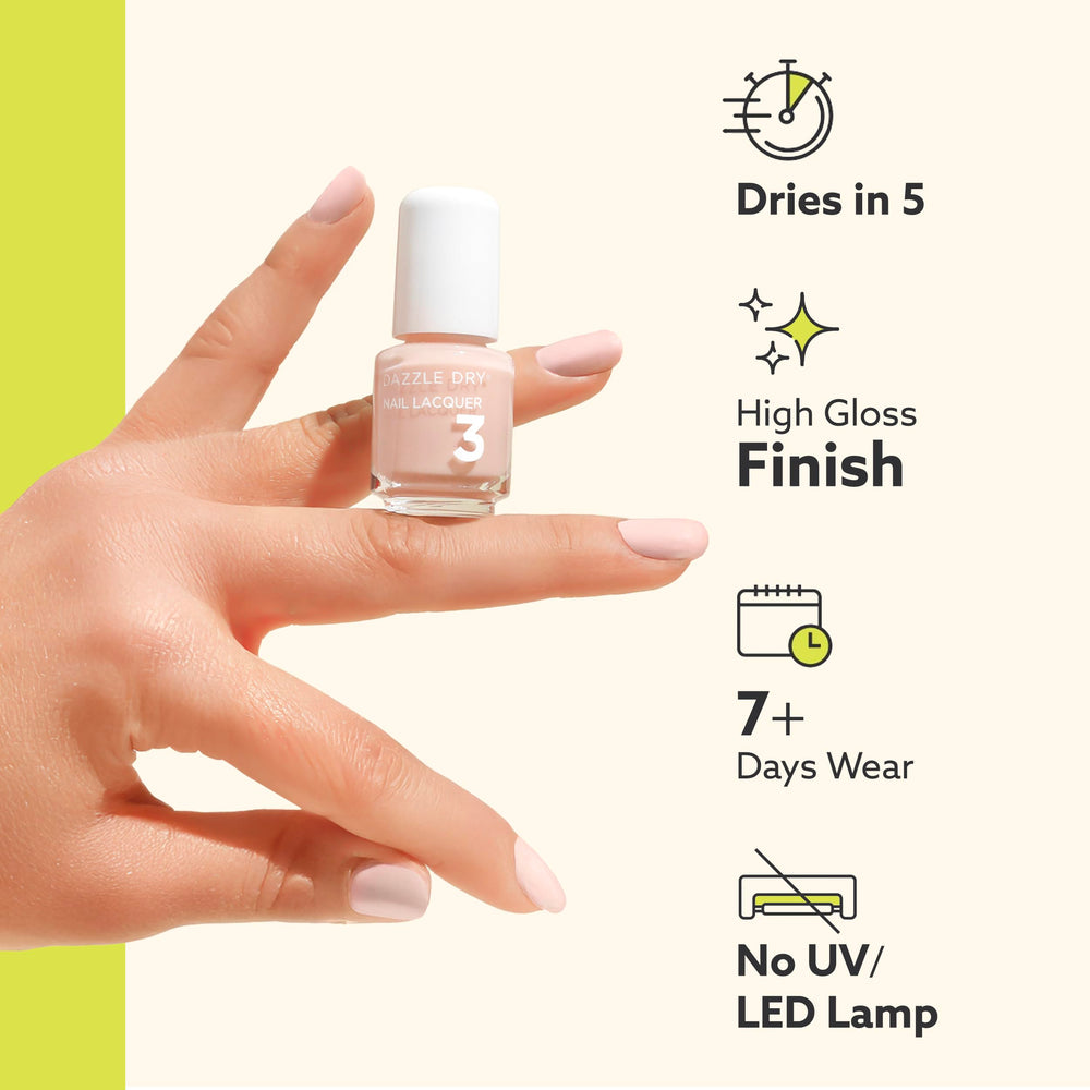 Dazzle Dry Top Coat seals shine and extends wear without chips