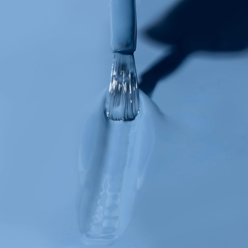 Dazzle Dry Varsity Blues on-nails demonstrates full-coverage denim manicure.