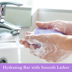 DBEAUTYM bar soap natural ingredients image showcases olive oil and coconut oil benefits.