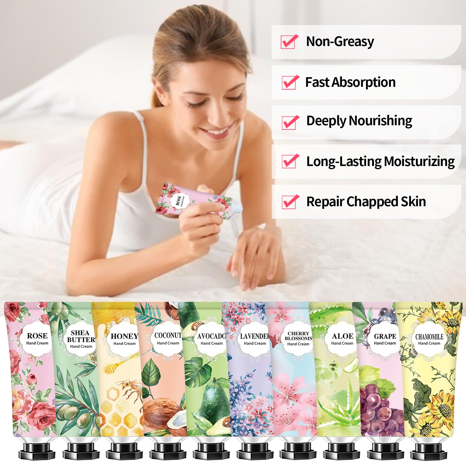 DBEAUTYM pomegranate-vanilla scent hand cream for daily moisturization.