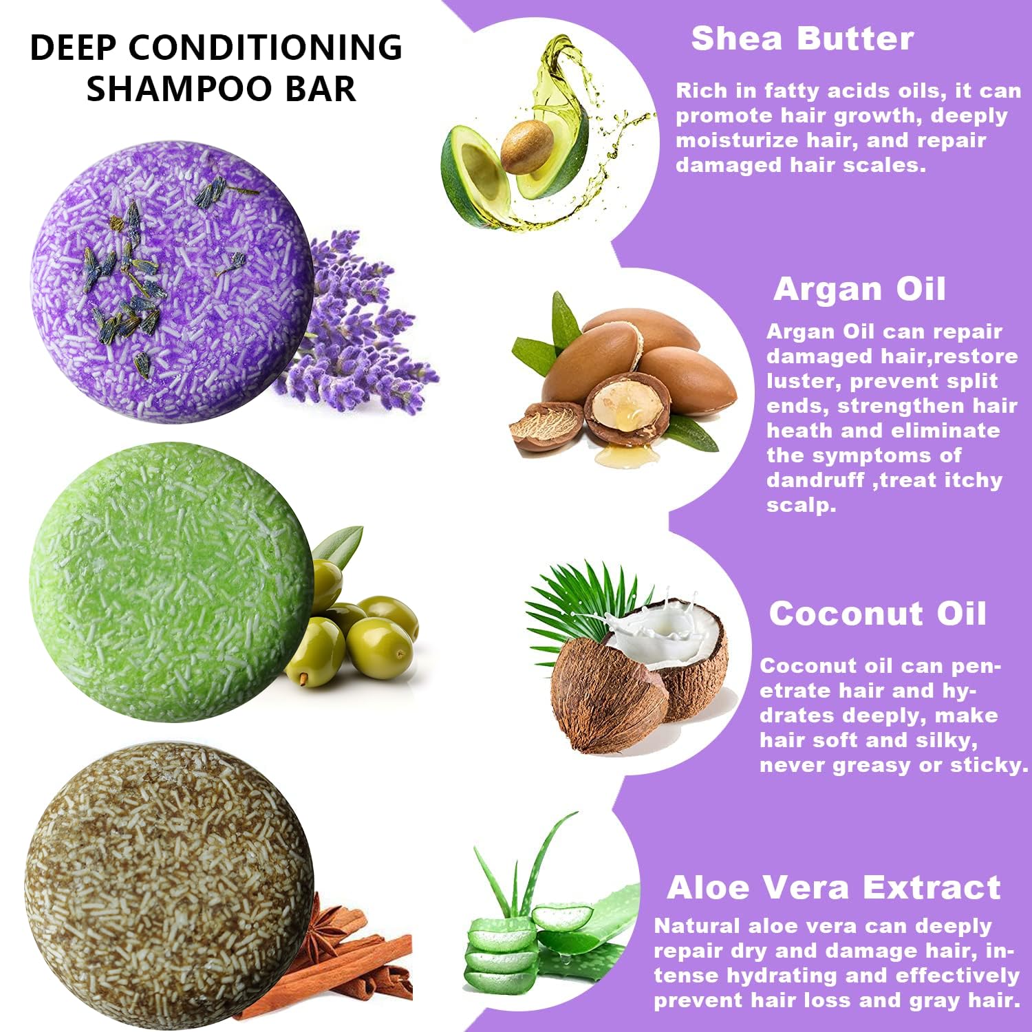 DBEAUTYM lavender shampoo bar showcases calming scent for a soothing wash routine.