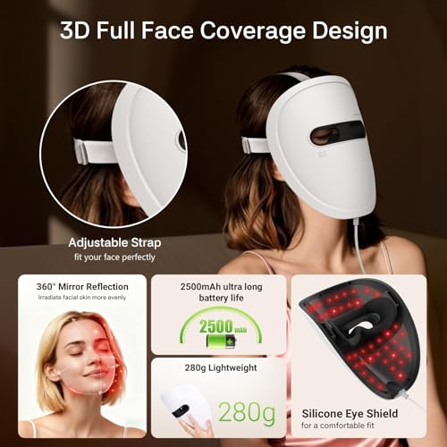DCBBD LED Face Mask soft eye mask protects eyes during treatment.