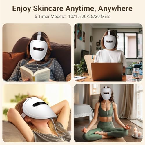 DCBBD LED Face Mask wearing demo shows comfortable at‑home skincare routine.