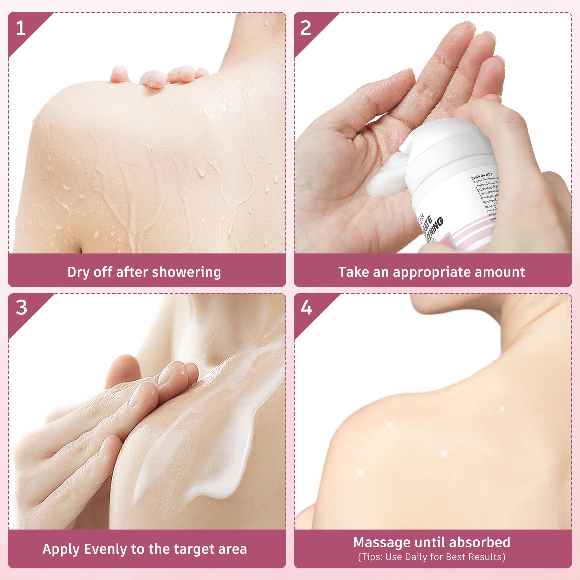 DCSCRK Skin Lightening Cream on elbows and knees for balanced skin texture.