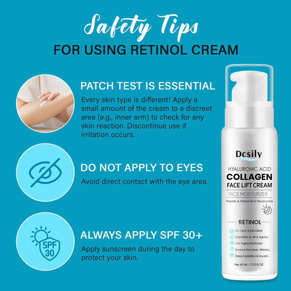 Dcsily Neck Cream packaging highlights vitamin B5 for nourishment and moisture