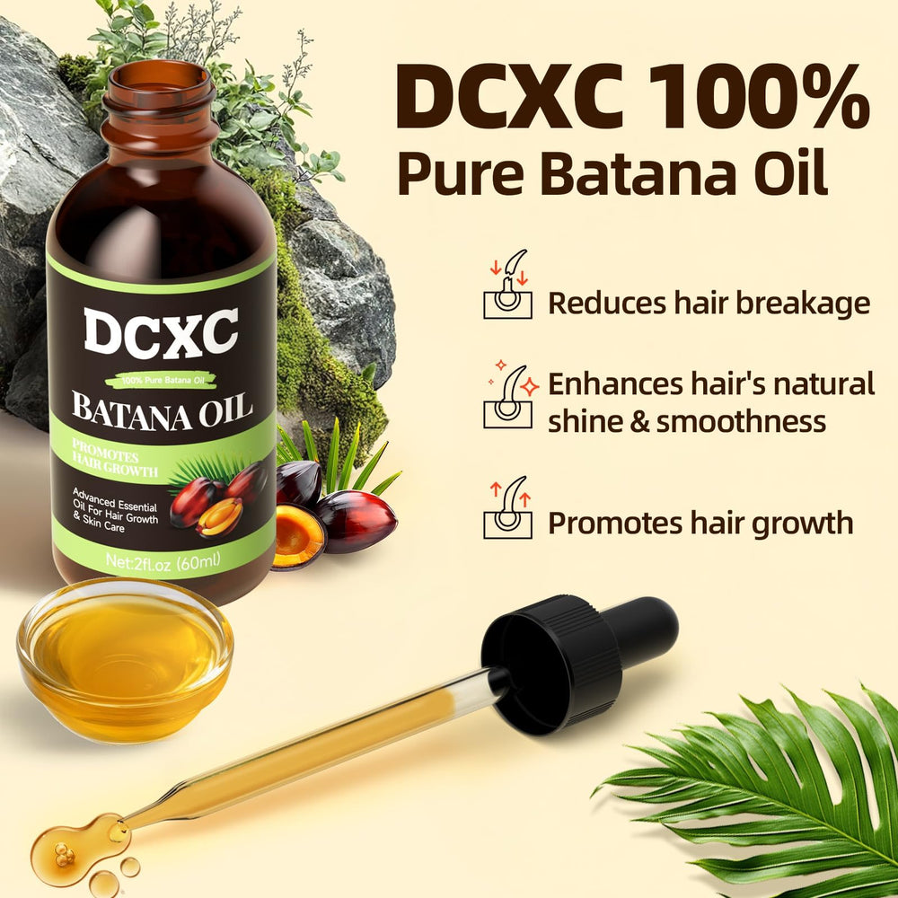 DCXC Batana Oil ingredients close-up highlights purity and fatty acids for hair health