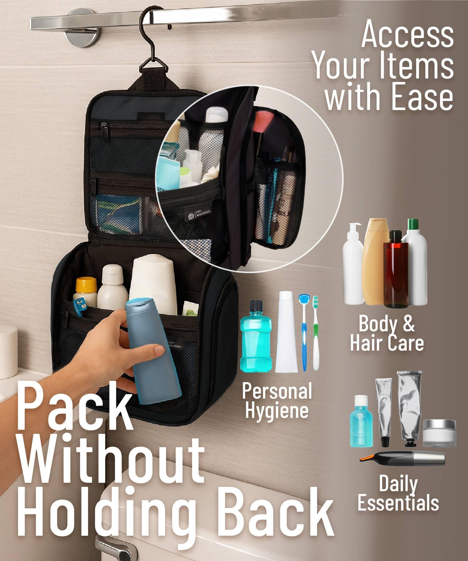 DD D&D Wanderlust water-resistant nylon protects contents during travel