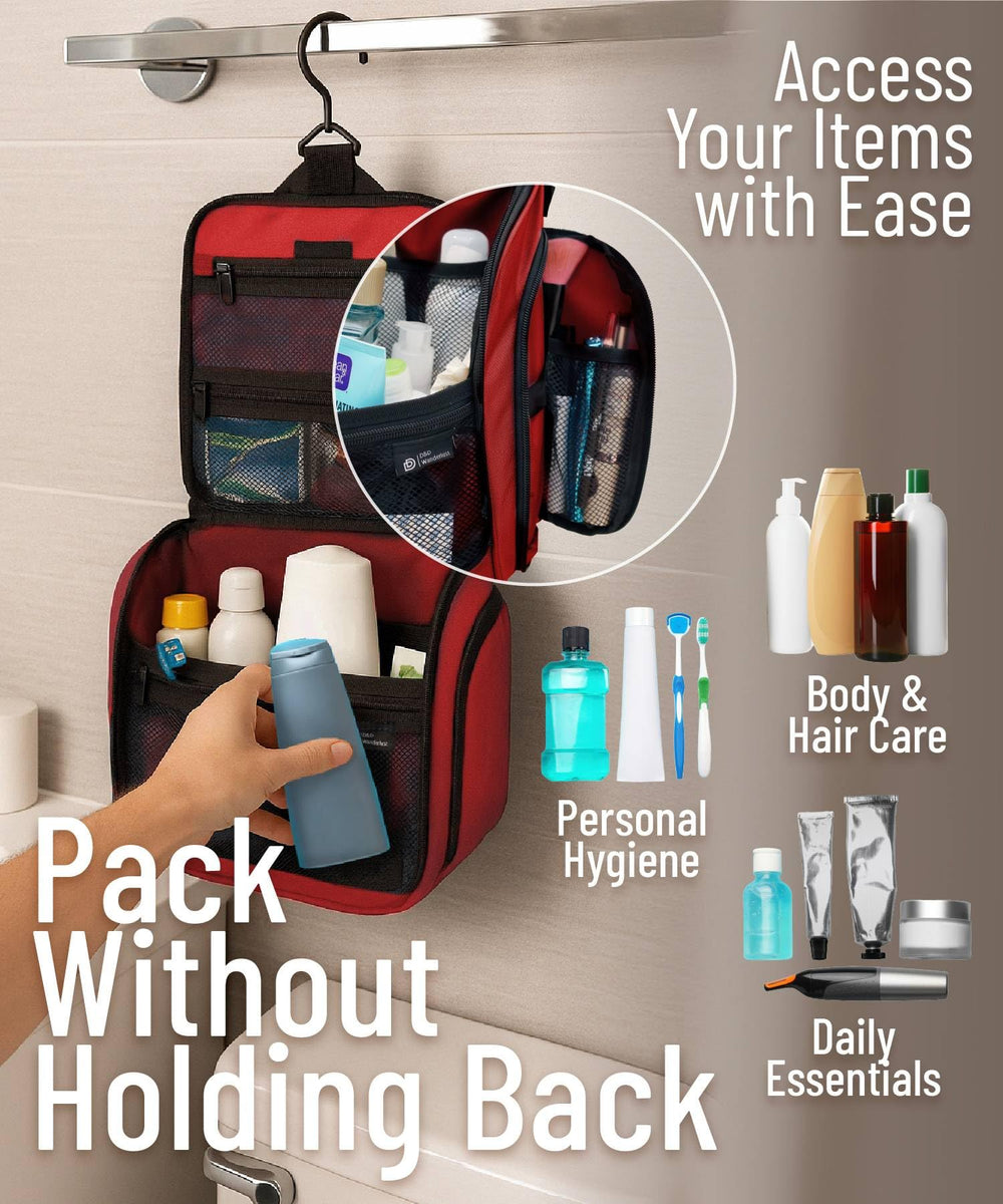 DD D&D Wanderlust interior pockets help keep cosmetics organized and upright.