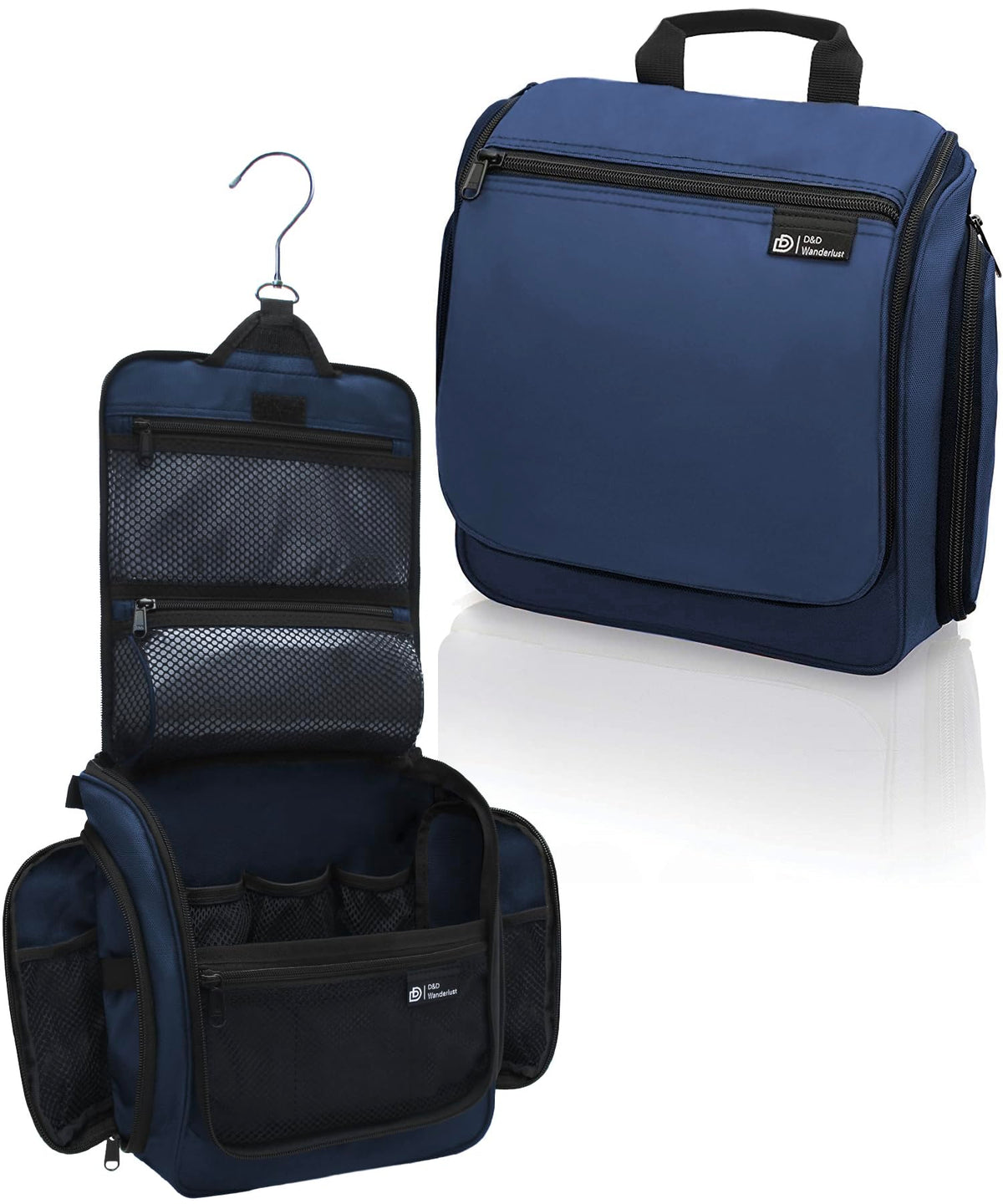 DD D&D Wanderlust hanging toiletry bag, extra-large capacity for full-sized toiletries.