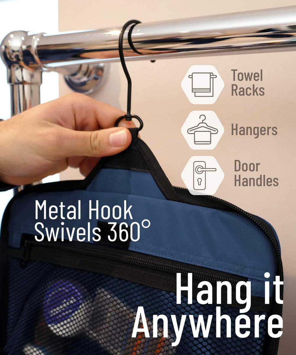 DD D&D Wanderlust XXL metal swivel hook for hands-free hanging in bathrooms.