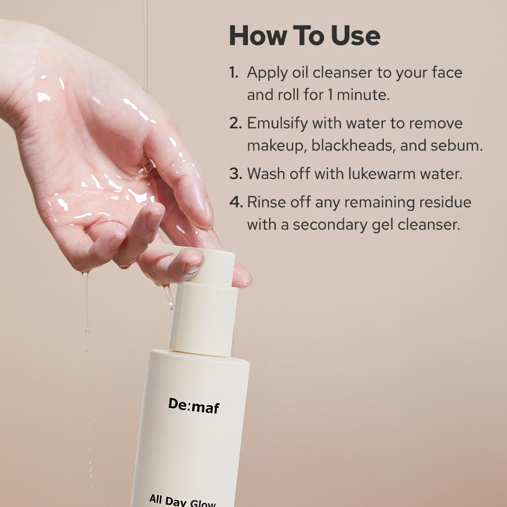 De:maf All Day Glow features 75% olive oil for gentle cleansing.