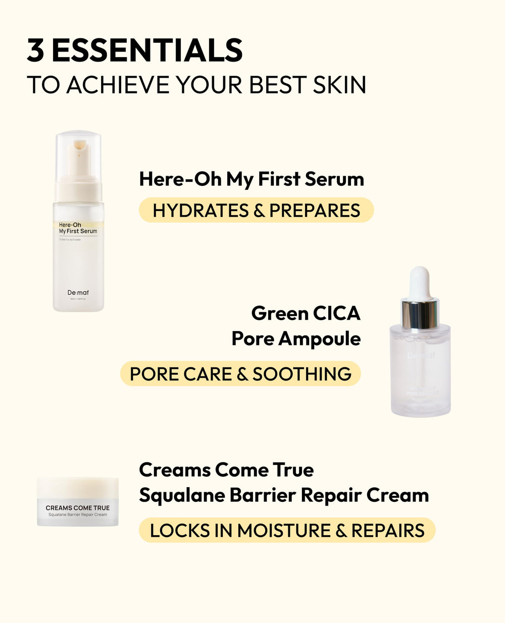 De:maf Green-CICA Pore Ampoule soothes sensitive skin and reduces pore appearance.