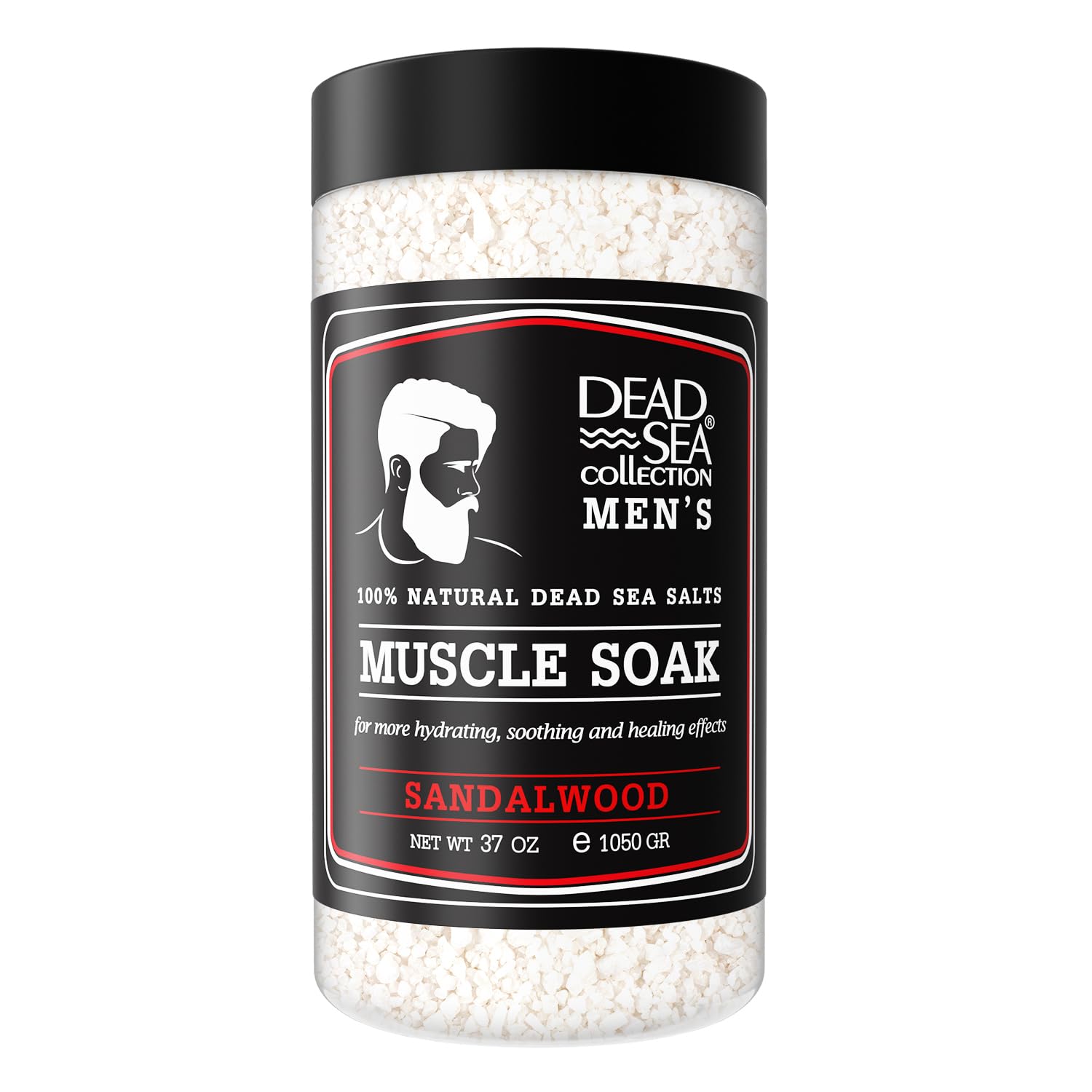 Dead Sea Collection bath salts sandalwood oil bottle for post-workout calm.