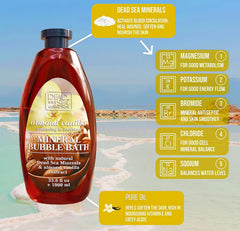 Dead Sea Collection bubble bath almond vanilla pour—creamy foam for a relaxing soak