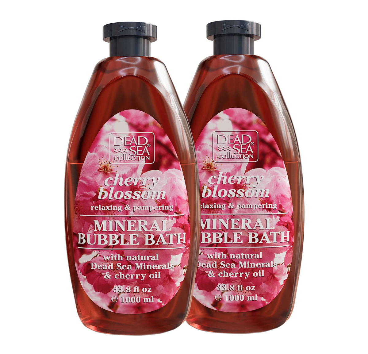 Dead Sea Collection bubble bath bottle with cherry seeds oil promotes hydration