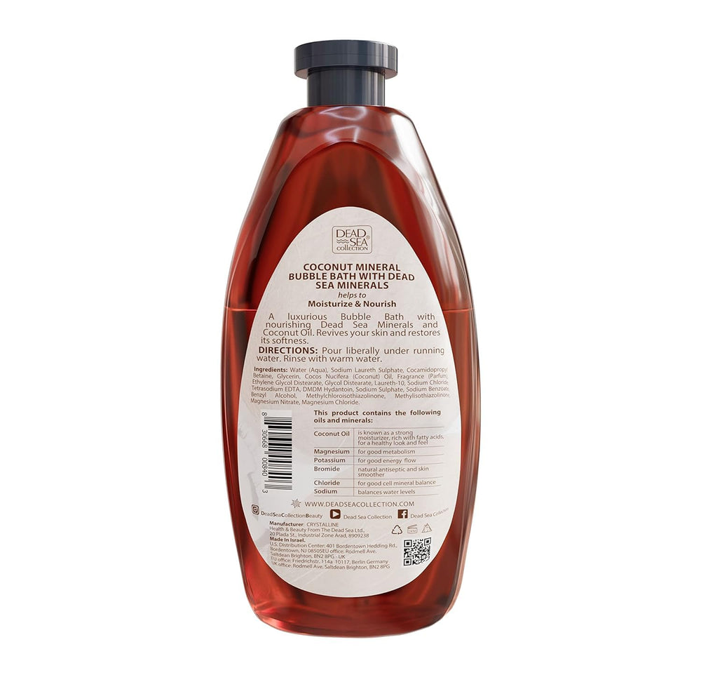 Dead Sea Collection coconut bubble bath luxury ambiance for home bath ritual.