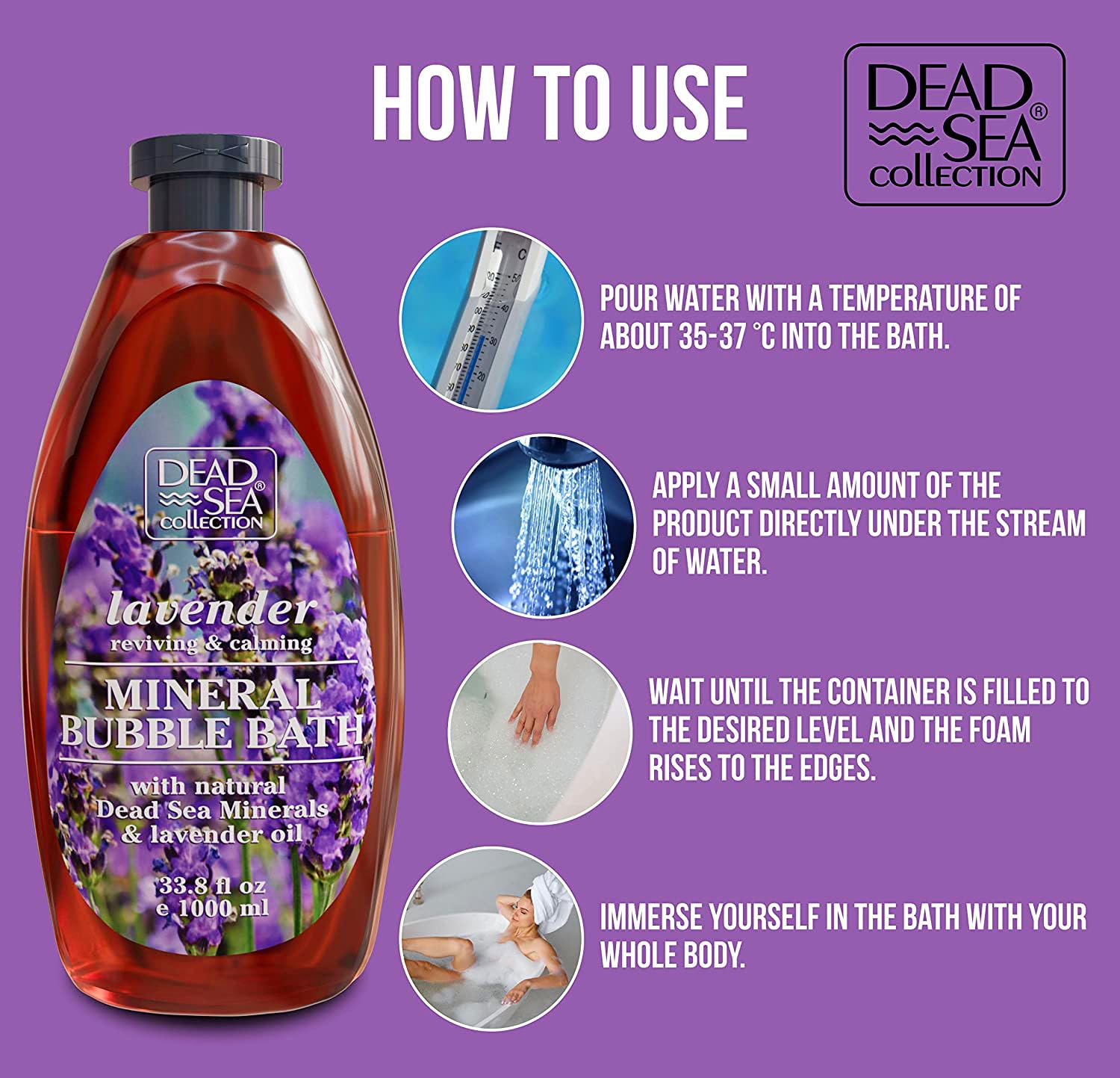 Dead Sea Collection bubble bath two-bottle box emphasizes value and dual-user experience.