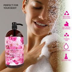 Dead Sea Collection Cherry Body Wash back label highlighting two bottle value