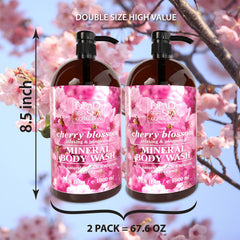 Dead Sea Collection Cherry Body Wash in shower creating cleansing foam
