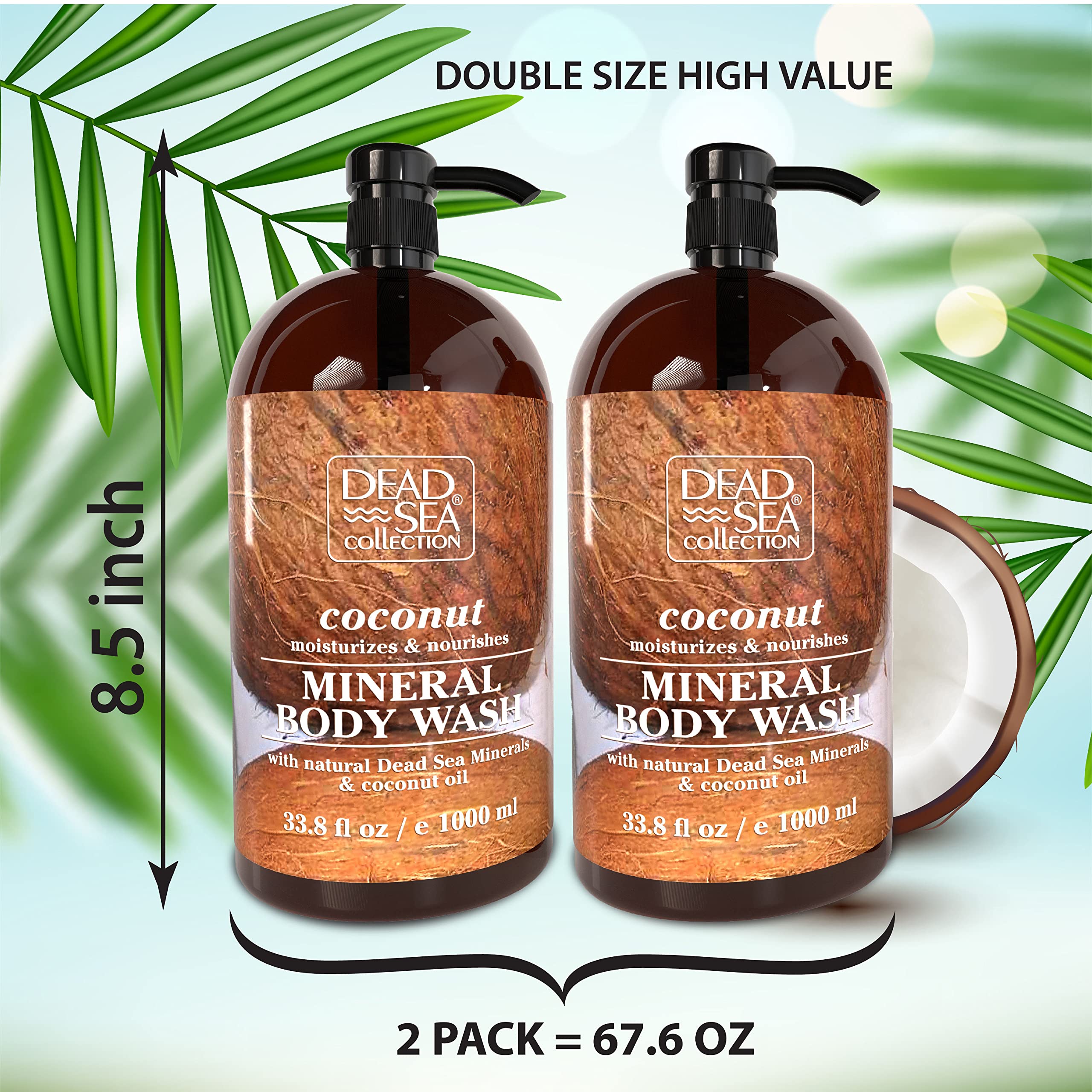 Dead Sea Collection Coconut Body Wash rich lather and creamy foam texture