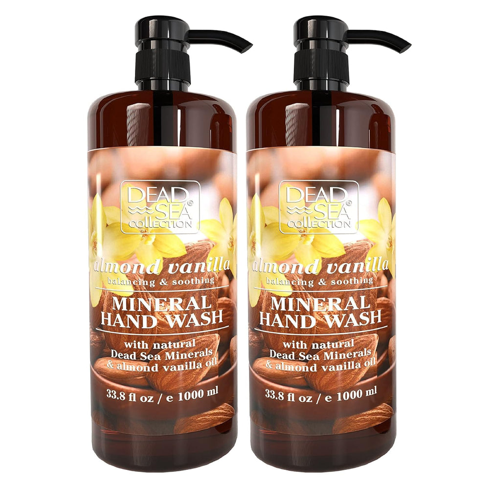 Dead Sea Collection hand soap pump almond vanilla bottle with pump for easy one-handed use