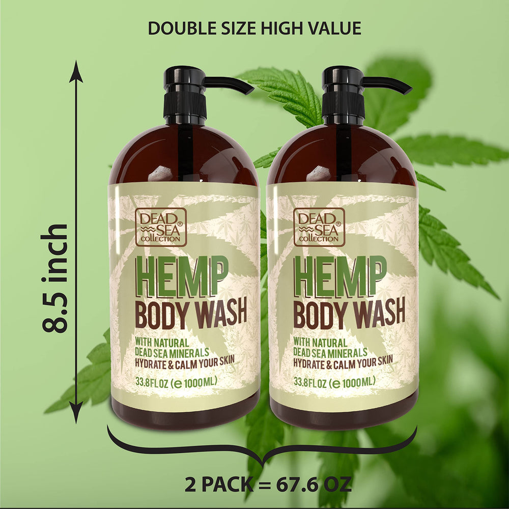 Dead Sea Collection Hemp Body Wash Hemp Oil focus signals nourishing oils for balanced skin