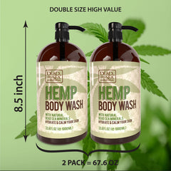 Dead Sea Collection Hemp Body Wash Hemp Oil focus signals nourishing oils for balanced skin