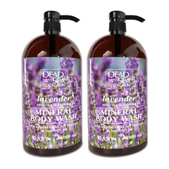 Dead Sea Collection Lavender Body Wash bottle front view with dual-pack for gentle cleansing