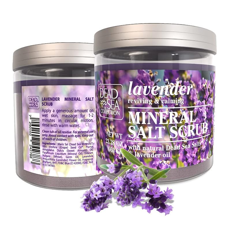 Dead Sea Collection Lavender Salt Scrub spa-like routine with soothing scent.
