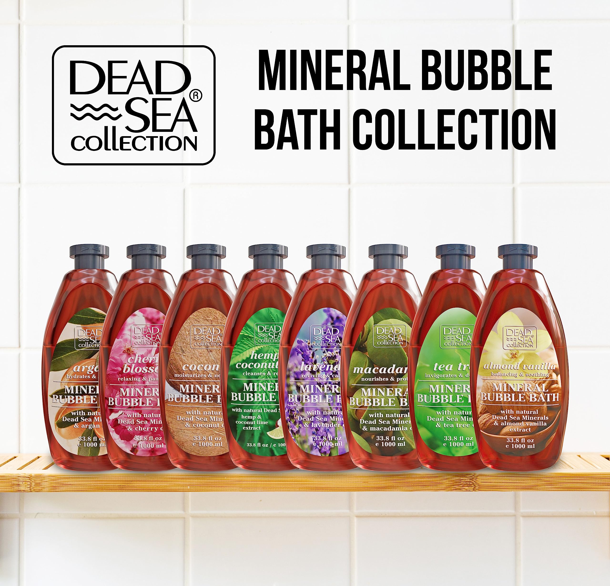 Dead Sea Collection mineral-rich Dead Sea ingredients promote hydrating bath experience.