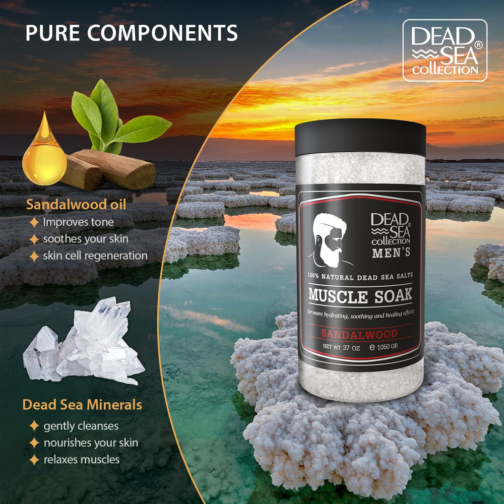 Dead Sea Collection muscle recovery bath salts for post-workout relief.
