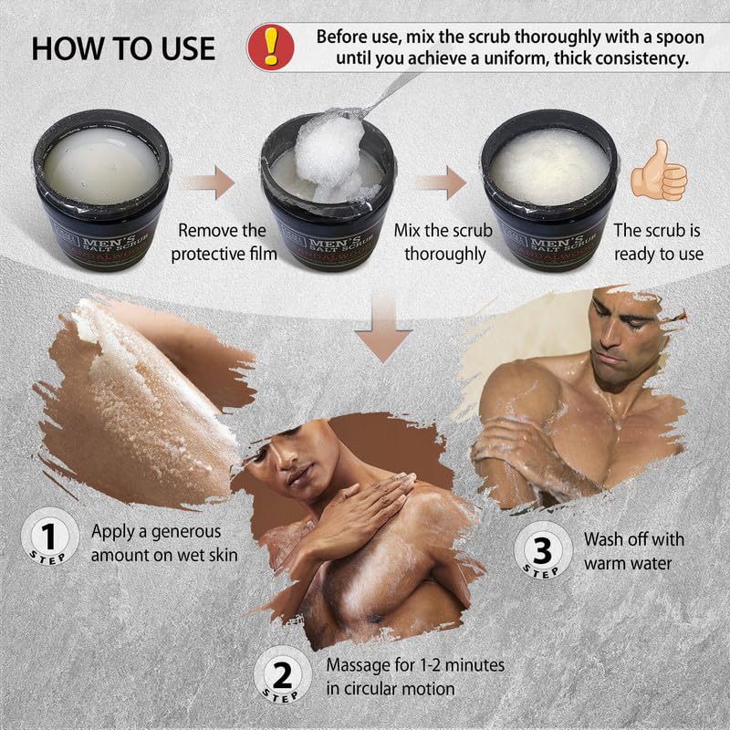 Dead Sea Collection Salt Body Scrub Sandalwood being massaged into skin for exfoliation.