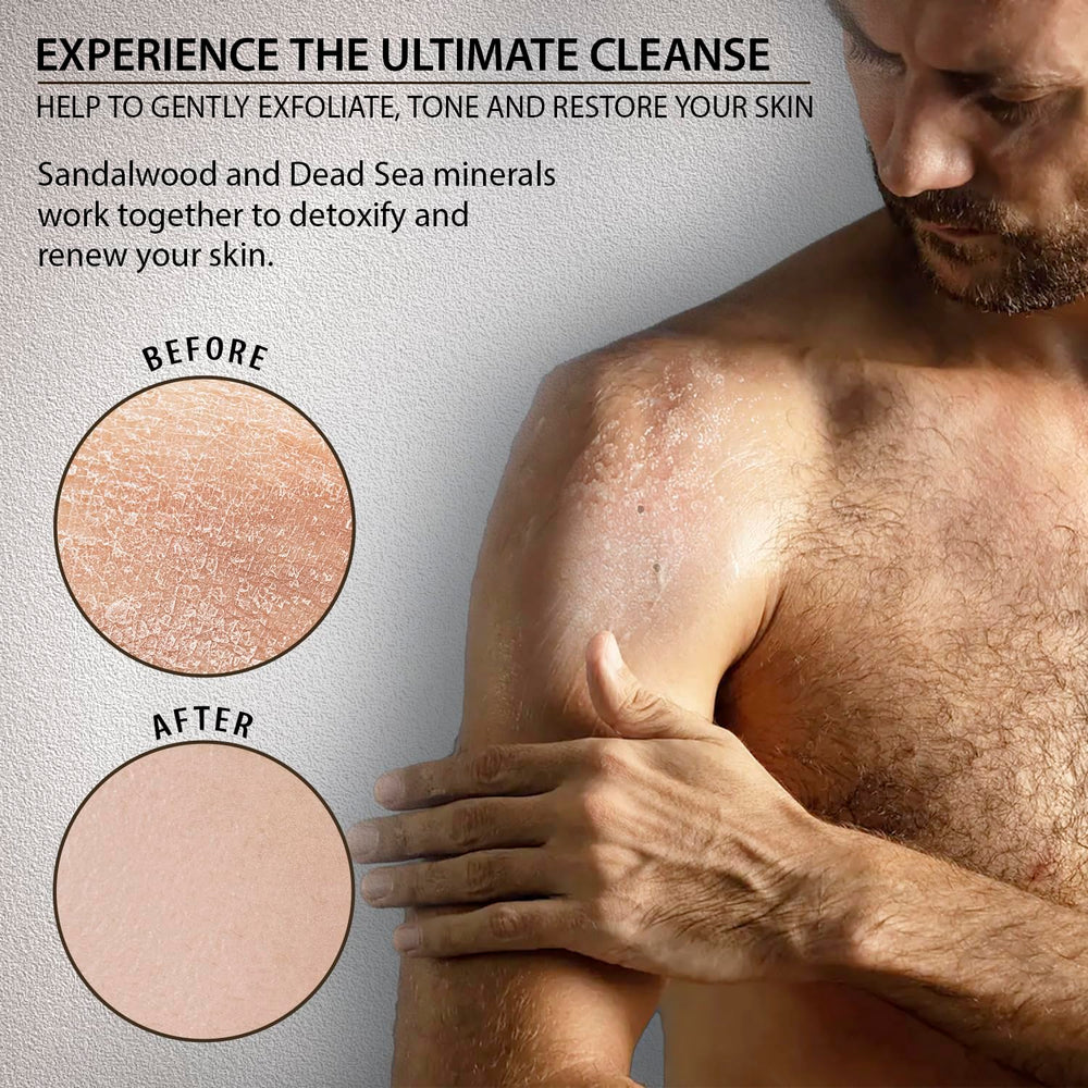 Dead Sea Collection Salt Body Scrub Sandalwood recyclable packaging supports eco-friendly skincare.