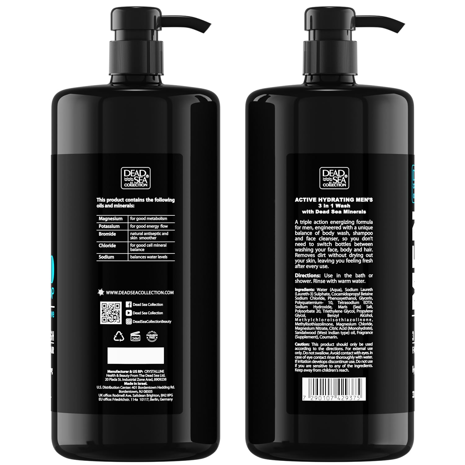 Dead Sea Collection sandalwood product shot suggests spa-like fragrance during daily routine.