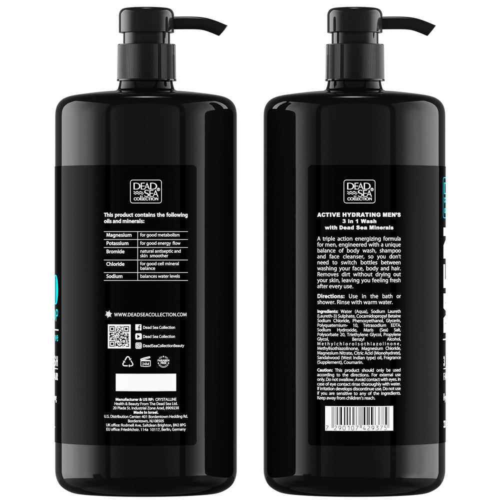 Dead Sea Collection sandalwood product shot suggests spa-like fragrance during daily routine.