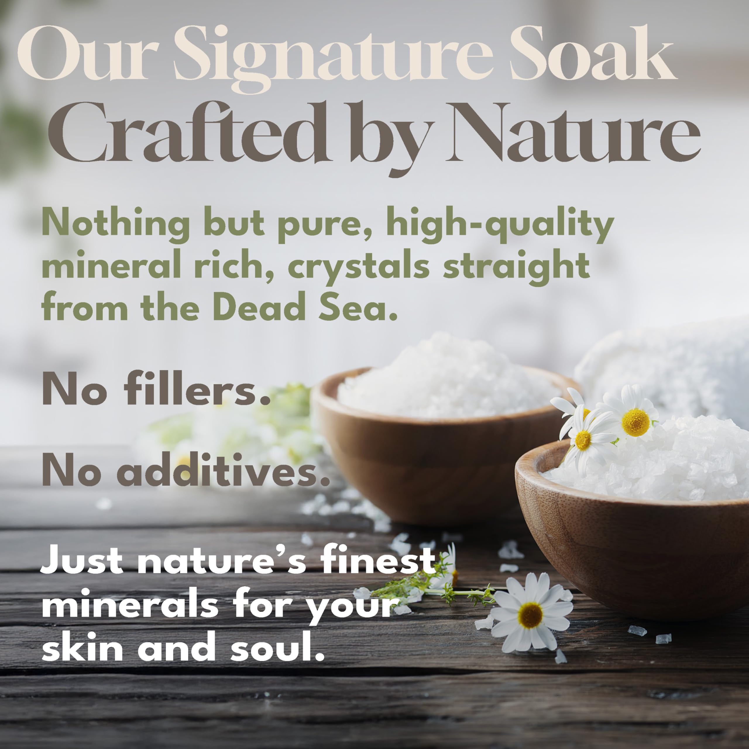 Dead Sea Warehouse Amazing Minerals Bath Salts mineral crystals closeup highlights rich mineral content.