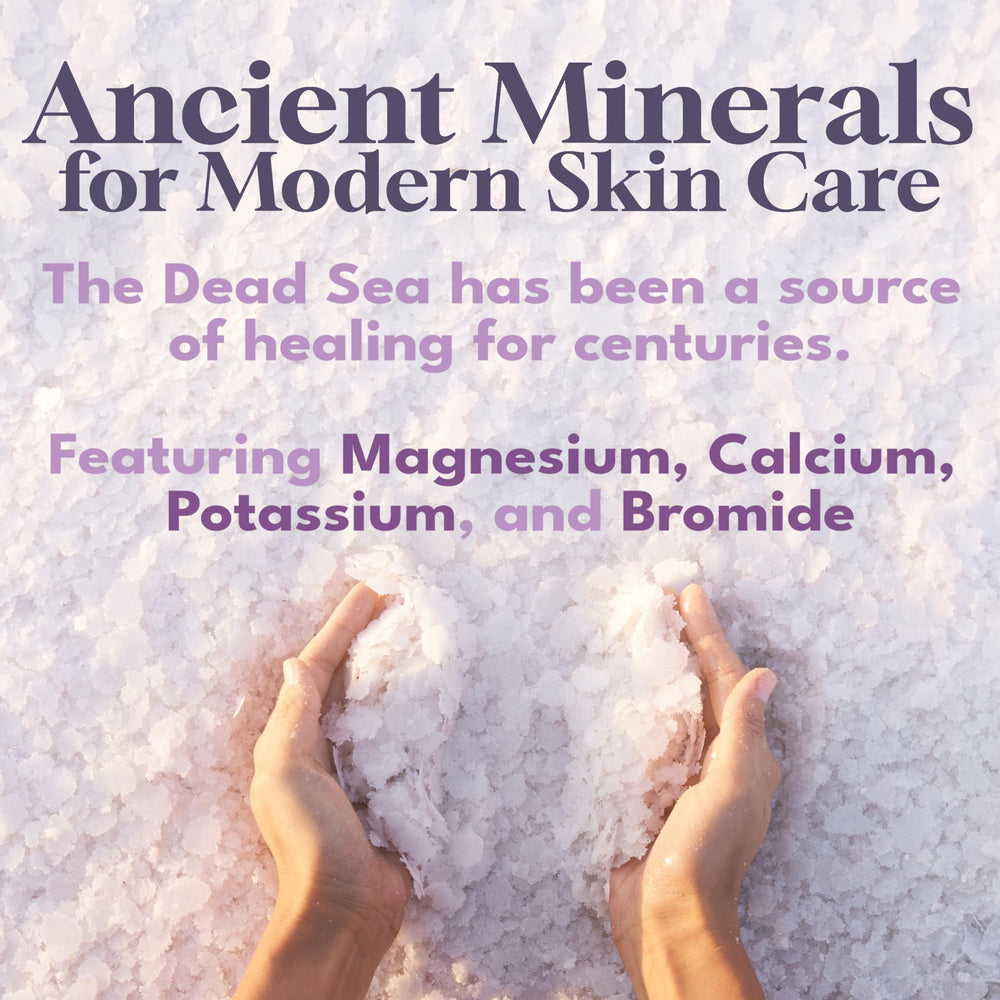 Dead Sea Warehouse Unscented Bath Salts powder in bowl for fragrance-free routines.