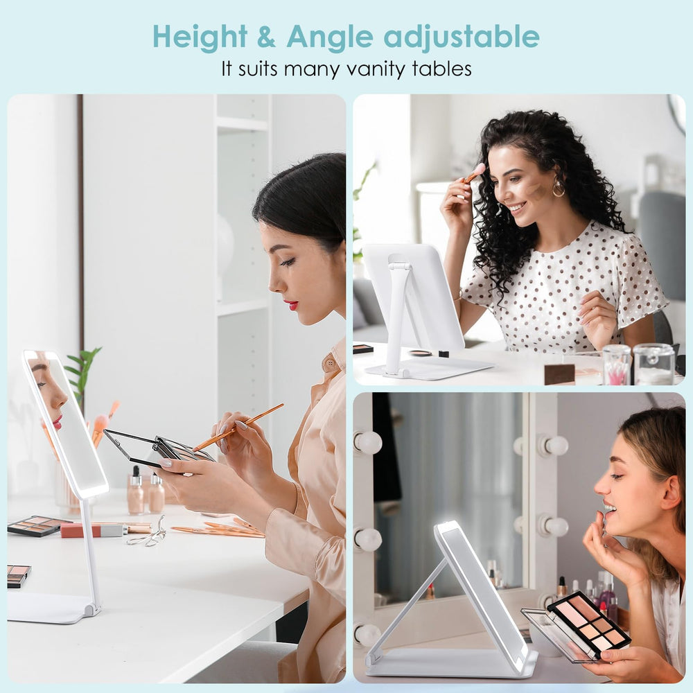 Dear girl travel mirror 10x magnification magnet attaches securely for close-up grooming.