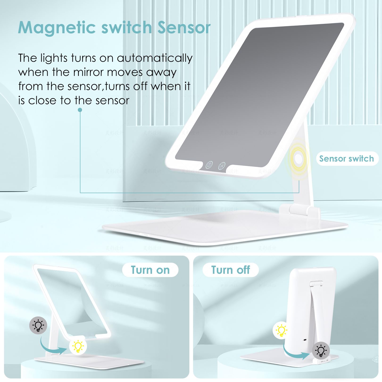 Dear girl travel mirror height-angle adjustable for comfortable makeup on any surface.
