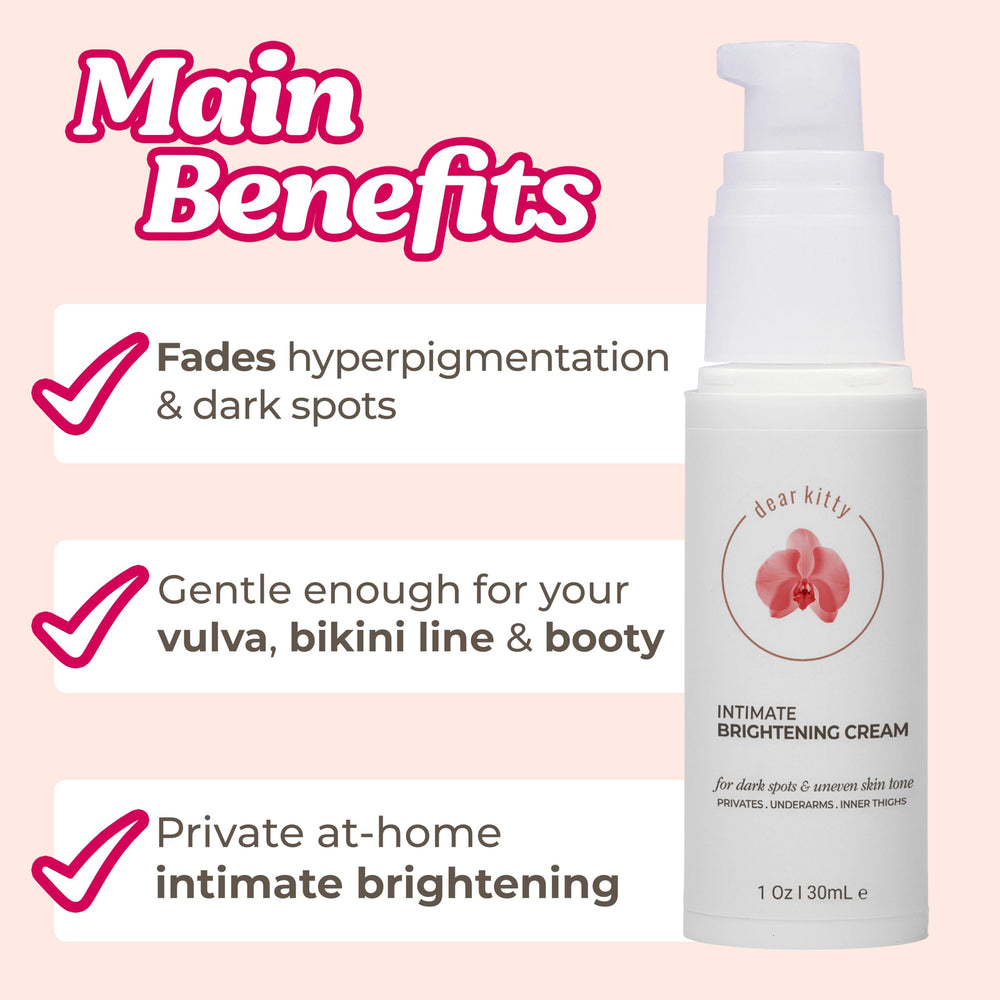 Dear Kitty dark spot cream bikini line application highlights targeted area use.