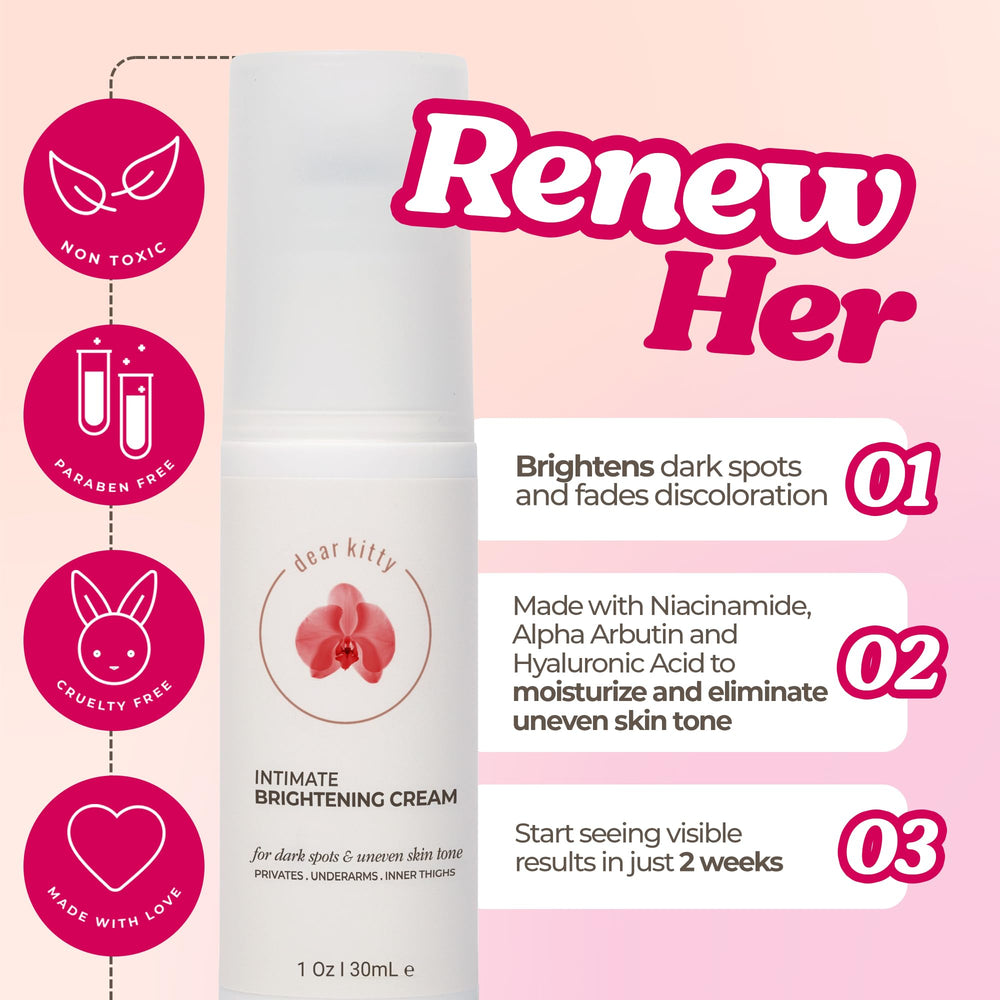 Dear Kitty dark spot cream ingredients tranexamic acid and niacinamide for clearer tone.