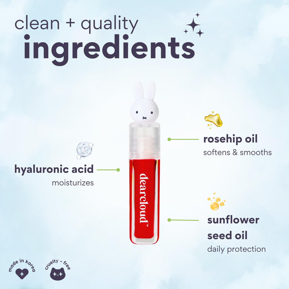 Close-up of Dearcloud Miffy Lip Serum Jelly hydrating formula for soft lips