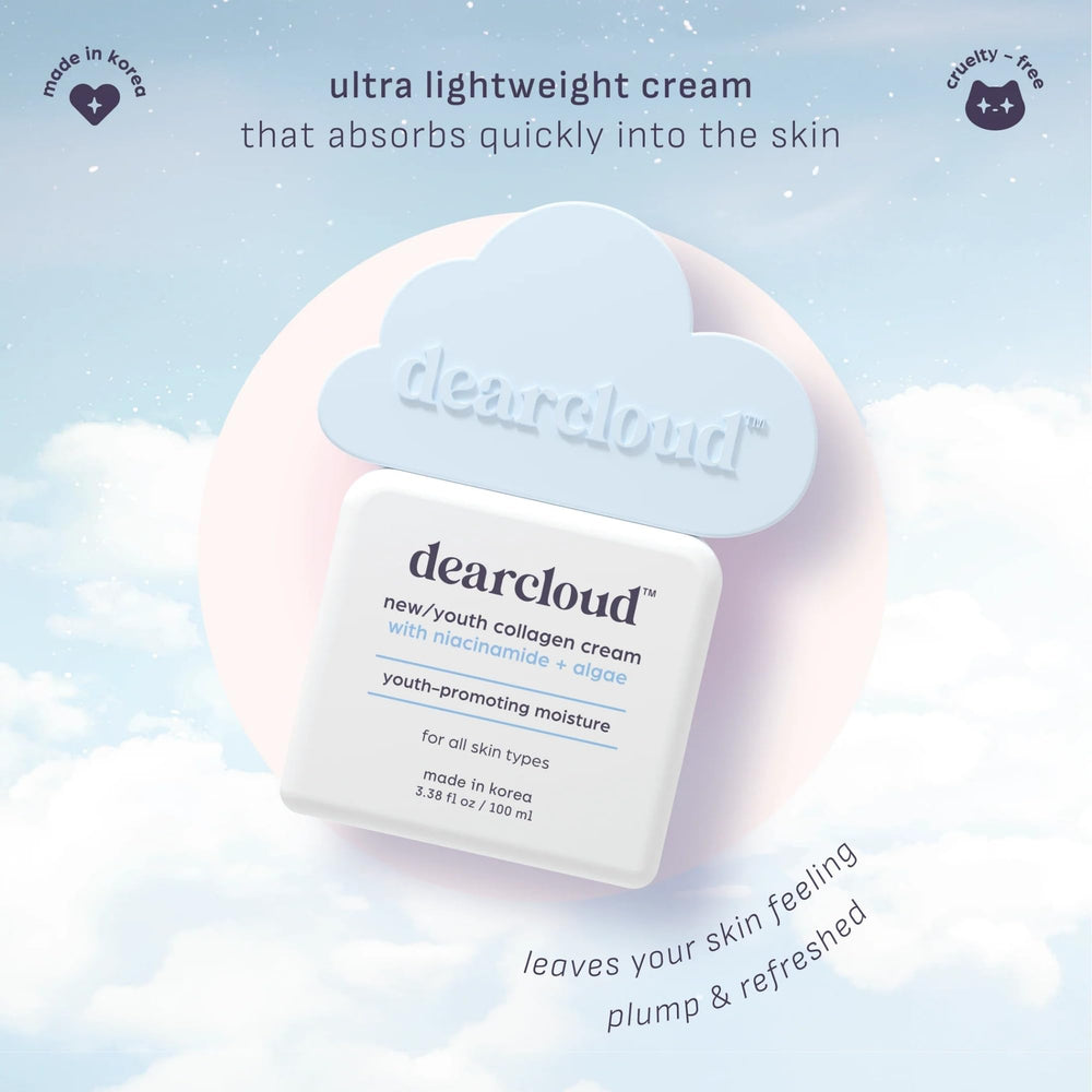 Dearcloud New Youth Collagen Cream with Niacinamide supports even tone and reduced redness.