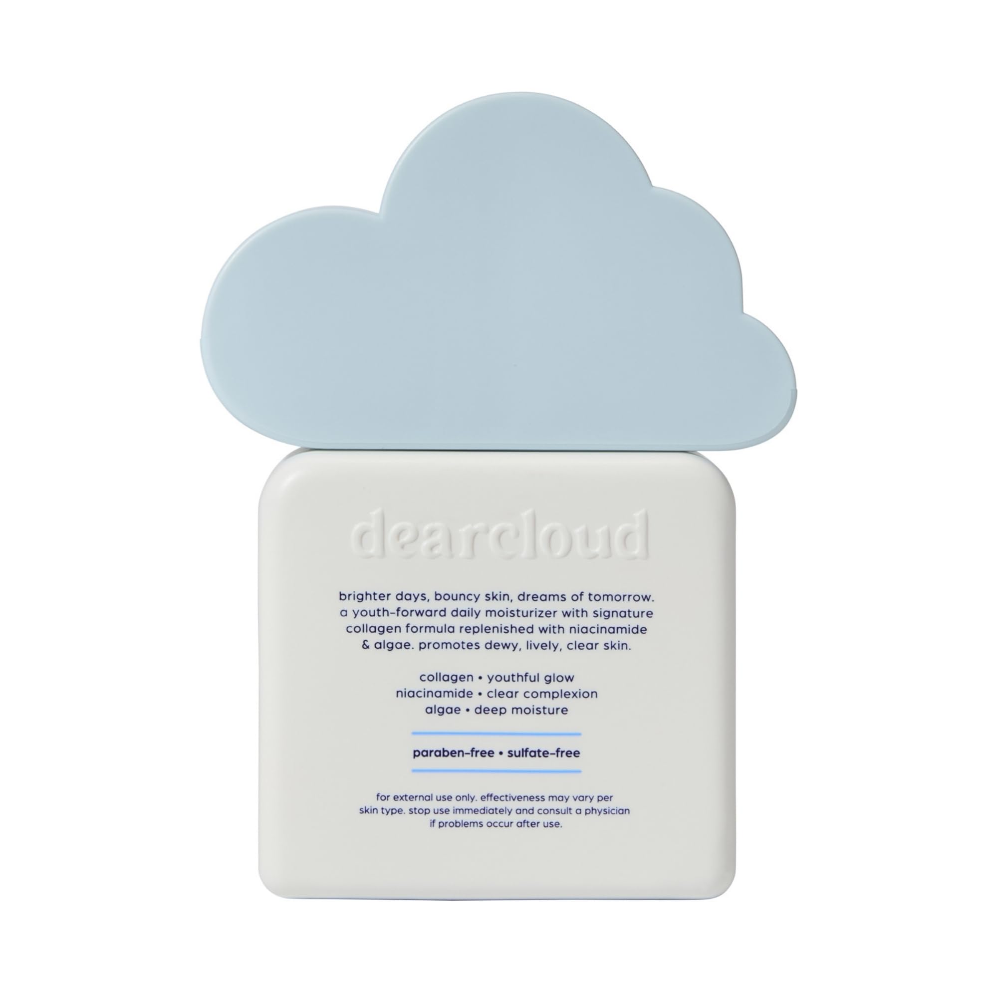 Dearcloud New Youth Collagen Cream texture swatch reveals smooth, luminous finish.