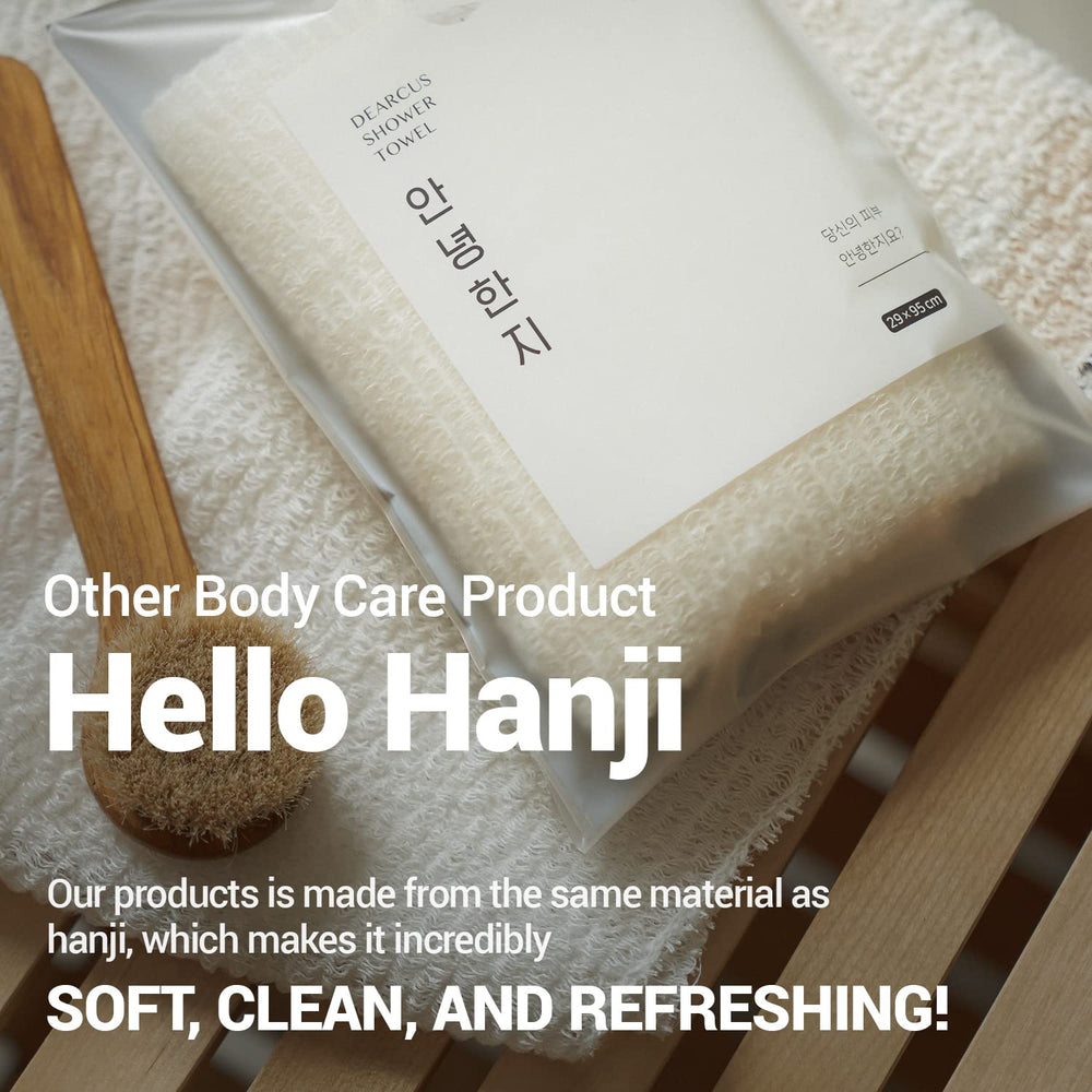 DEARCUS Hello Hanji sponge with bubbles highlights quick-dry cleansing at home.