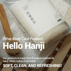DEARCUS Hello Hanji sponge with bubbles highlights quick-dry cleansing at home.
