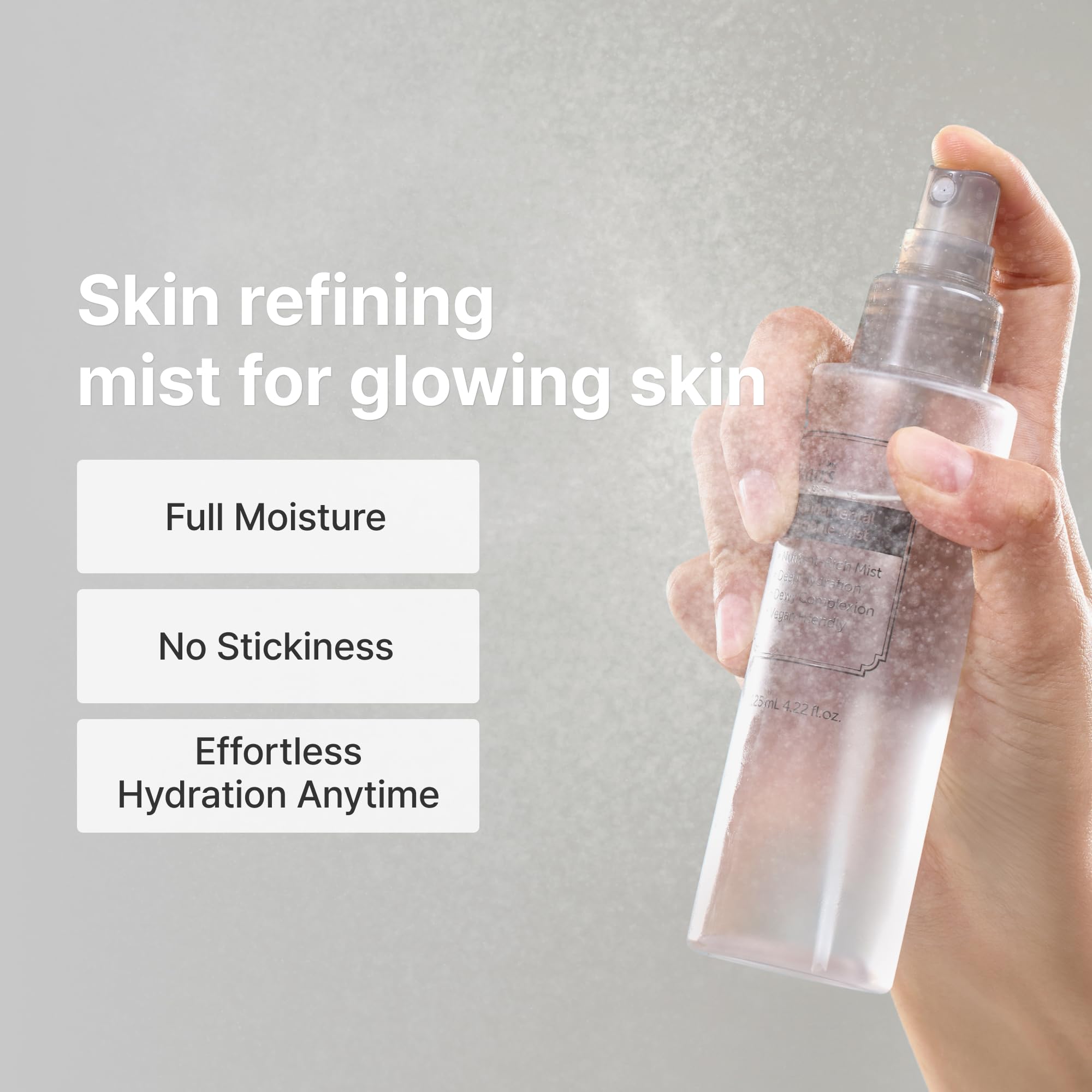 DearKlairs 75-percent Green Tea Water drop close-up highlights antioxidant hydration.