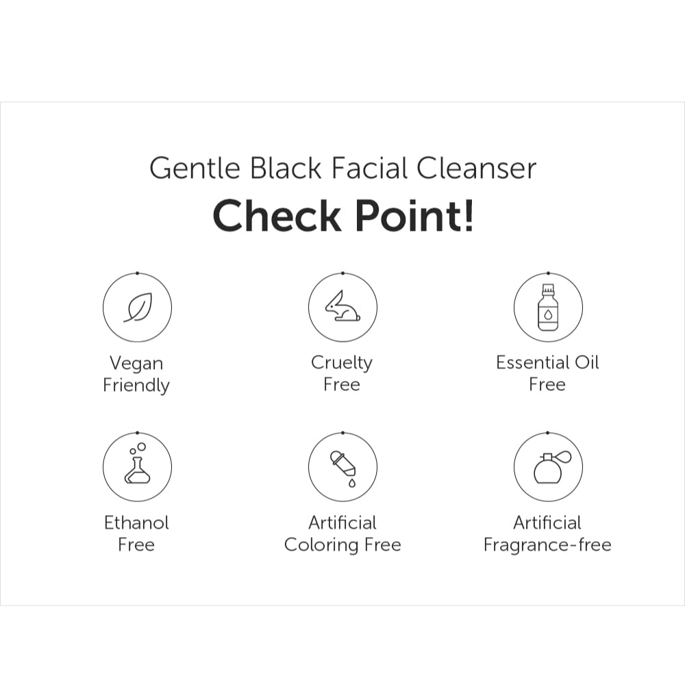 DearKlairs Gentle Black Cleanser vegan formula highlights low pH 5.5 suitability.
