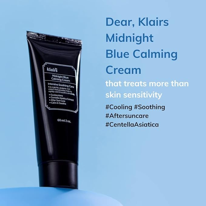 DearKlairs Midnight Blue Calming Cream after sun care for calm, cooled skin