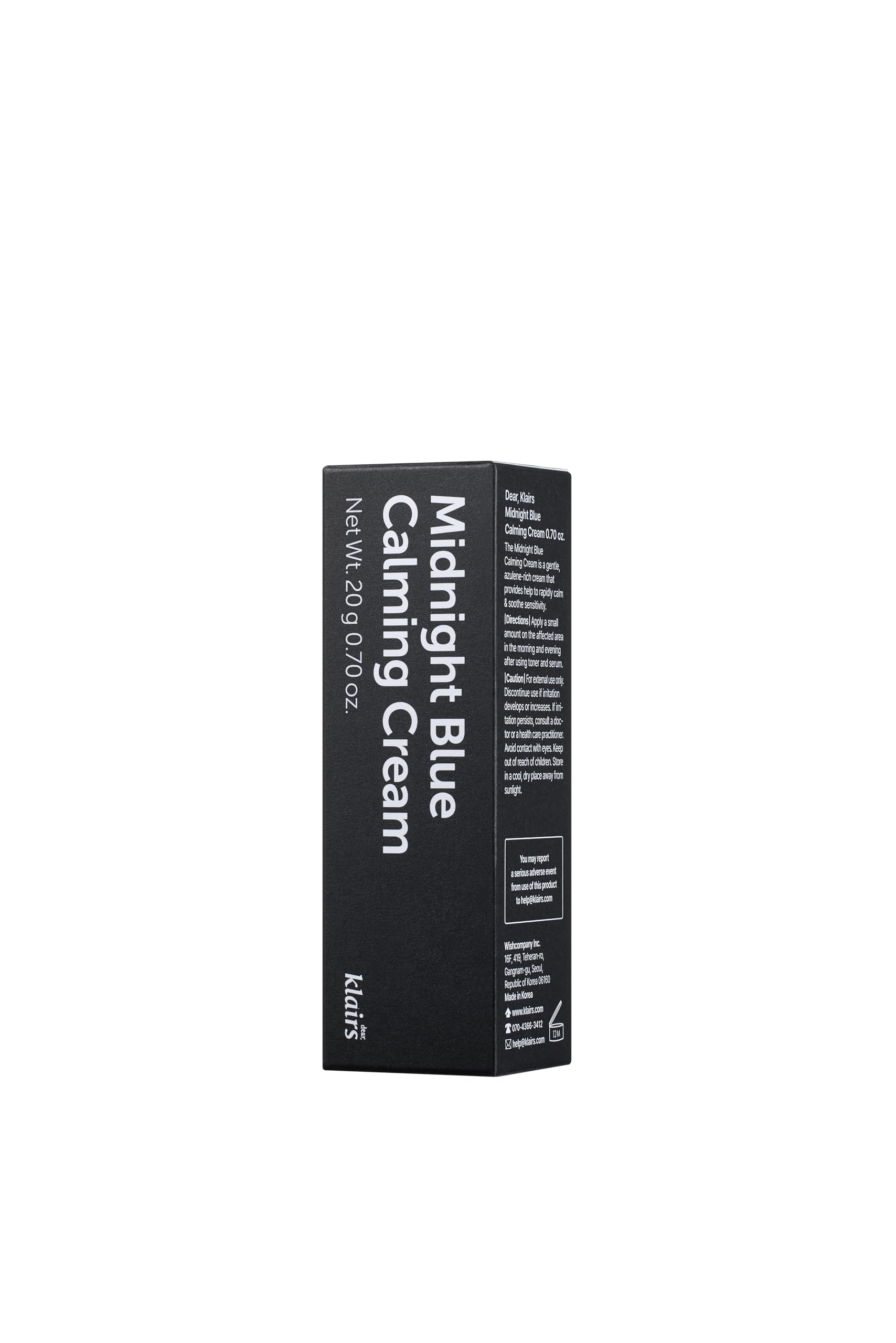DearKlairs Midnight Blue Calming Cream cooling effect provides immediate comfort after use